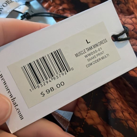 We Wore What Muscle Tank Mini Dress in Snake Print. Large. NWT! - Picture 2 of 2